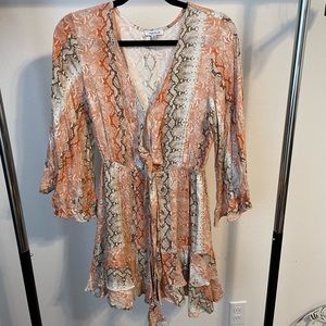 white birch snakeskin dress size medium